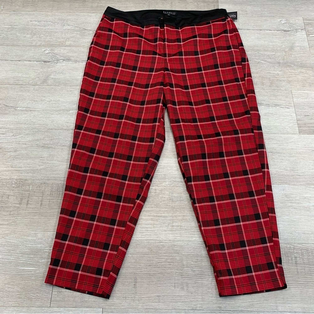 Eloquii Red Plaid Dress Pants. Size 16